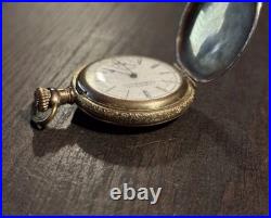 American Waltham Model 1891 64 Grade Gold Pocket Watch Working Briefly