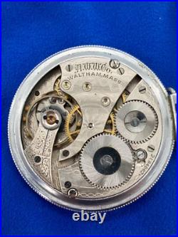 American Waltham Pocket Watch 16s 7J Illinois Spartan Pinstripe Case Ticking 610