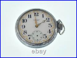 American Waltham Pocket Watch 16s 7J Illinois Spartan Pinstripe Case Ticking 610