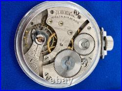 American Waltham Pocket Watch 16s 7J Illinois Spartan Pinstripe Case Ticking 610