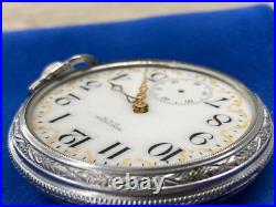 American Waltham Pocket Watch 16s 7J Illinois Spartan Pinstripe Case Ticking 610