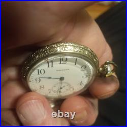 American Waltham Pocket Watch, Perfect Dial, hands, case. 17J, Adj. 12 Size NR