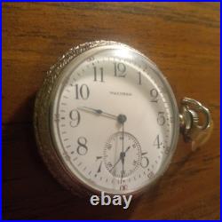American Waltham Pocket Watch, Perfect Dial, hands, case. 17J, Adj. 12 Size NR