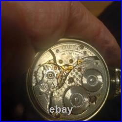 American Waltham Pocket Watch, Perfect Dial, hands, case. 17J, Adj. 12 Size NR