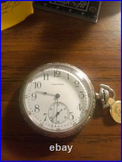 American Waltham Pocket Watch, Perfect Dial, hands, case. 17J, Adj. 12 Size NR