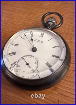 American Waltham pocket watch 1883 serial #4334043 FAHYS Coin silver case