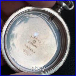 American Watch Case Co. 16S Sterling Silver Guilloche Back Pocket Watch Case