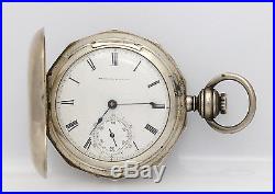 American Watch Co 18s KWithKS pocket watch in a great looking Silver Hunting Case