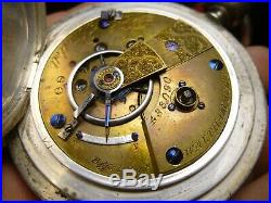 American Watch Co. P. S. Bartlett Mod. 1857 Sz 18 Pocket Watch in Coin Silver Case