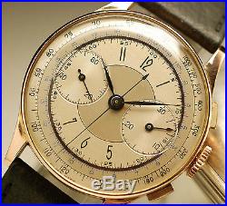 Ancienne montre CHRONOGRAPHE en OR 18K 1940 vintage watch SOLID GOLD CASE