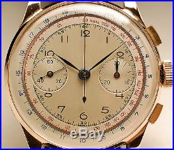 Ancienne montre CHRONOGRAPHE en OR 18K 1950 vintage watch SOLID GOLD CASE