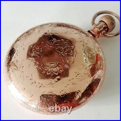 Ancienne montre de poche ELGIN années 18 7 bijoux G/boîtier rempli H. Muhrs Sons Crown B II
