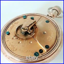 Ancienne montre de poche ELGIN années 18 7 bijoux G/boîtier rempli H. Muhrs Sons Crown B II