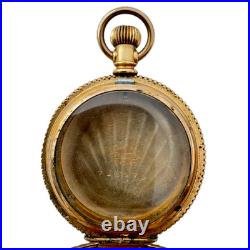 Antique 0s Crescent Floral Swirl Hunter Pocket Watch Case 15 Year GF USA