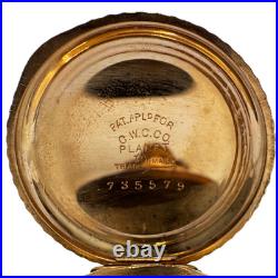 Antique 0s Crescent Floral Swirl Hunter Pocket Watch Case 15 Year GF USA