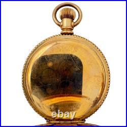 Antique 0s Crescent Floral Swirl Hunter Pocket Watch Case 15 Year GF USA