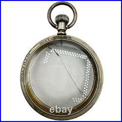 Antique 12 Size Waltham Salesman Open Face Pocket Watch Case Nickel USA