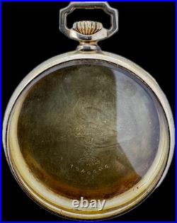Antique 12s Keystone Boss Scale Open Face Pocket Watch Case Green Gold Filled