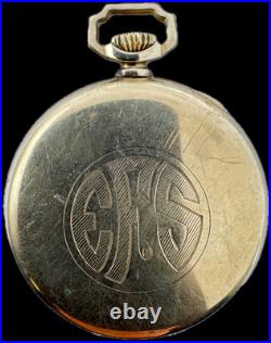Antique 12s Keystone Boss Scale Open Face Pocket Watch Case Green Gold Filled