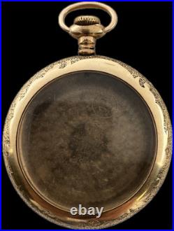 Antique 12s Philadelphia Crown Open Face Pocket Watch Case 25 Year GF Guilloche