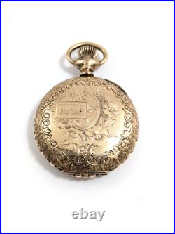 Antique 14K Gold ELGIN Ladies Hunter Case Pocket Watch Size 0