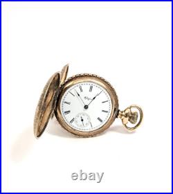 Antique 14K Gold ELGIN Ladies Hunter Case Pocket Watch Size 0
