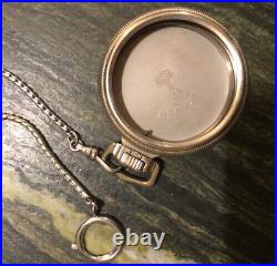 Antique 14K Gold Fill NY Keystone Pocket Watch Case & Chain