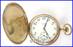 Antique 14K Goldfill ELGIN Pocket Watch, Hunter Case, S16,7 Jewel, Sev'd & RUN