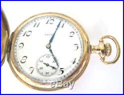 Antique 14K Goldfill ELGIN Pocket Watch, Hunter Case, S16,7 Jewel, Sev'd & RUN