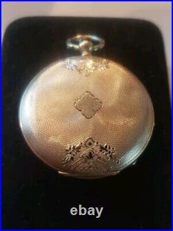 Antique 14 Kt Gold Pocket Watch Hunter Case Kw 41mm Case