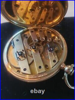 Antique 14 Kt Gold Pocket Watch Hunter Case Kw 41mm Case