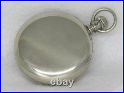 Antique 14s Waltham Open Face Bond St. Pocket Watch In Silveroid Case, Running