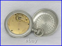Antique 14s Waltham Open Face Bond St. Pocket Watch In Silveroid Case, Running