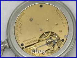 Antique 14s Waltham Open Face Bond St. Pocket Watch In Silveroid Case, Running
