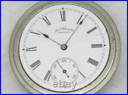 Antique 14s Waltham Open Face Bond St. Pocket Watch In Silveroid Case, Running