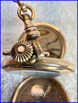 Antique 15 Jewels Illinois Pocket Watch with Chain& Knife Fob Gold F Case