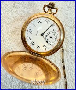 Antique 15 Jewels Illinois Pocket Watch with Chain& Knife Fob Gold F Case