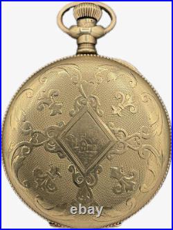 Antique 16S Keystone Guilloche & Church Motif Pocket Watch Case Gold Filled USA