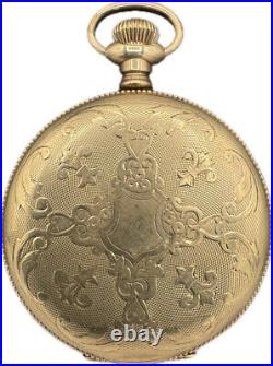 Antique 16S Keystone Guilloche & Church Motif Pocket Watch Case Gold Filled USA