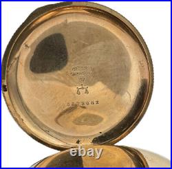 Antique 16S Keystone Guilloche & Church Motif Pocket Watch Case Gold Filled USA