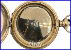 Antique 16S Keystone Guilloche & Church Motif Pocket Watch Case Gold Filled USA