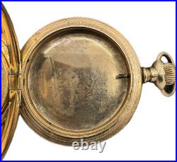 Antique 16S Keystone Guilloche & Church Motif Pocket Watch Case Gold Filled USA