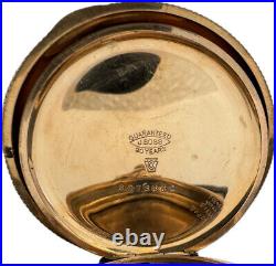 Antique 16S Keystone Guilloche & Church Motif Pocket Watch Case Gold Filled USA