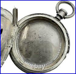 Antique 16S Locle Albert Duval Hunter Pocket Watch Case for KeyWind Coin Silver