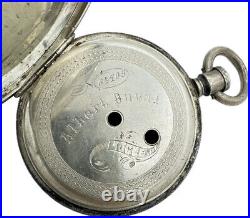 Antique 16S Locle Albert Duval Hunter Pocket Watch Case for KeyWind Coin Silver