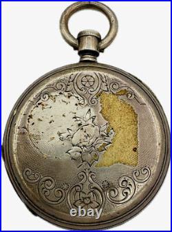 Antique 16S Locle Albert Duval Hunter Pocket Watch Case for KeyWind Coin Silver