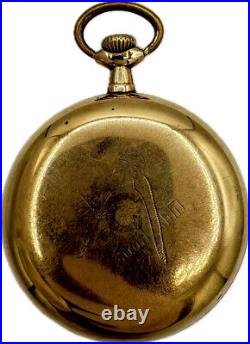 Antique 16S Philadelphia Masonic Open Face Pocket Watch Case Gold Filled USA
