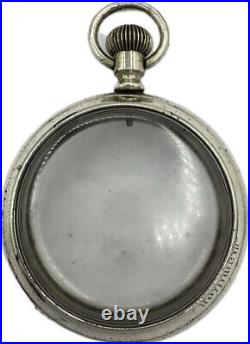 Antique 16 Size Hamilton Salesman Open Face Pocket Watch Case Nickel Open Back