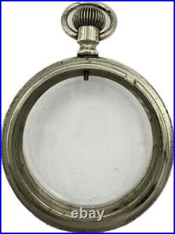 Antique 16 Size Hamilton Salesman Open Face Pocket Watch Case Nickel Open Back