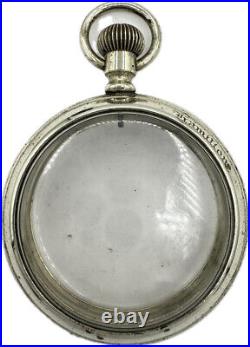 Antique 16 Size Hamilton Salesman Open Face Pocket Watch Case Nickel Open Back